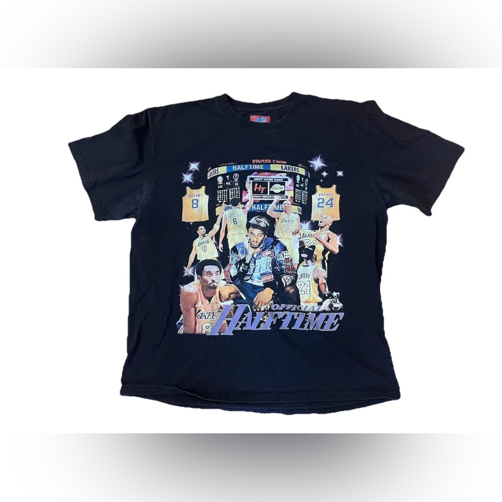 Kobe Bryant T Shirt Halftime Official Los Angeles Lakers Rap Tee Style Black XL